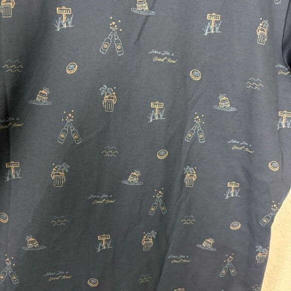 Travis Mathew Blue Here For A Good Time Drinks Collared Golf Polo Top - Picture 6 of 7